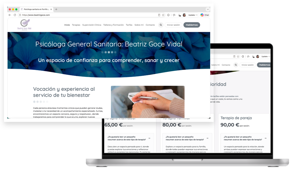 A professional Odoo website with online booking for a psychology practice